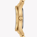 Buy Shop Michael Kors Lexington Three Hand Blue Dial Gold Steel Strap Watch for Women - MK4813 USA Online
