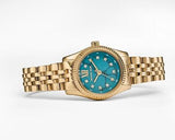 Buy Shop Michael Kors Lexington Three Hand Blue Dial Gold Steel Strap Watch for Women - MK4813 USA Online
