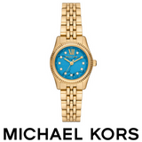Buy Shop Michael Kors Lexington Three Hand Blue Dial Gold Steel Strap Watch for Women - MK4813 USA Online