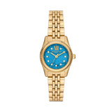 Buy Shop Michael Kors Lexington Three Hand Blue Dial Gold Steel Strap Watch for Women - MK4813 USA Online