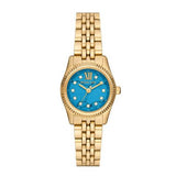 Buy Shop Michael Kors Lexington Three Hand Blue Dial Gold Steel Strap Watch for Women - MK4813 USA Online