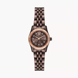 Buy Shop Michael Kors Lexington Three-Hand Brown Dial Brown Steel Strap Watch for Women - MK4844 USA Online