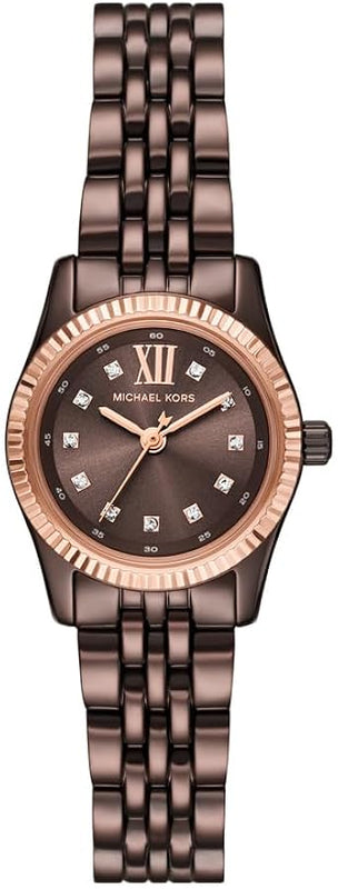 Buy Shop Michael Kors Lexington Three-Hand Brown Dial Brown Steel Strap Watch for Women - MK4844 USA Online
