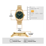 Buy Shop Michael Kors Lexington Three Hand Green Dial Gold Steel Strap Watch For Women - MK7449 USA Online