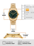 Buy Shop Michael Kors Lexington Three Hand Green Dial Gold Steel Strap Watch For Women - MK7449 USA Online