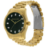 Buy Shop Michael Kors Lexington Three Hand Green Dial Gold Steel Strap Watch For Women - MK7449 USA Online