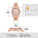 Buy Shop Michael Kors Lexington Three Hand Mother of Pearl Pink Dial Rose Gold Steel Strap Watch For Women - MK7444 USA Online