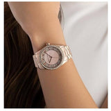 Buy Shop Michael Kors Lexington Three Hand Mother of Pearl Pink Dial Rose Gold Steel Strap Watch For Women - MK7444 USA Online