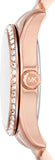 Buy Shop Michael Kors Lexington Three Hand Mother of Pearl Pink Dial Rose Gold Steel Strap Watch For Women - MK7444 USA Online