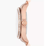 Buy Shop Michael Kors Lexington Three Hand Mother of Pearl Pink Dial Rose Gold Steel Strap Watch For Women - MK7444 USA Online