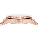 Buy Shop Michael Kors Lexington Three Hand Mother of Pearl Pink Dial Rose Gold Steel Strap Watch For Women - MK7444 USA Online
