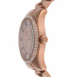 Buy Shop Michael Kors Lexington Three Hand Mother of Pearl Pink Dial Rose Gold Steel Strap Watch For Women - MK7444 USA Online