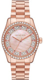 Buy Shop Michael Kors Lexington Three Hand Mother of Pearl Pink Dial Rose Gold Steel Strap Watch For Women - MK7444 USA Online
