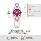 Buy Shop Michael Kors Lexington Three-Hand Pink Dial Silver Steel Strap Watch For Women - MK7443 USA Online