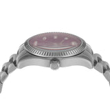 Buy Shop Michael Kors Lexington Three-Hand Pink Dial Silver Steel Strap Watch For Women - MK7443 USA Online