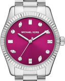 Buy Shop Michael Kors Lexington Three-Hand Pink Dial Silver Steel Strap Watch For Women - MK7443 USA Online