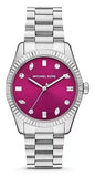 Buy Shop Michael Kors Lexington Three-Hand Pink Dial Silver Steel Strap Watch For Women - MK7443 USA Online