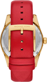 Buy Shop Michael Kors Lexington Three Hand Red Dial Red Leather Strap Watch For Women - MK4747 USA Online