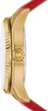 Buy Shop Michael Kors Lexington Three Hand Red Dial Red Leather Strap Watch For Women - MK4747 USA Online