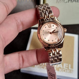 Buy Shop Michael Kors Lexington Three Hand Rose Gold Dial Rose Gold Steel Strap Watch For Women - MK4739 USA Online