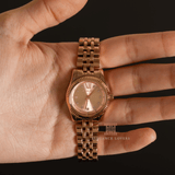 Buy Shop Michael Kors Lexington Three Hand Rose Gold Dial Rose Gold Steel Strap Watch For Women - MK4739 USA Online