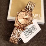 Buy Shop Michael Kors Lexington Three Hand Rose Gold Dial Rose Gold Steel Strap Watch For Women - MK4739 USA Online