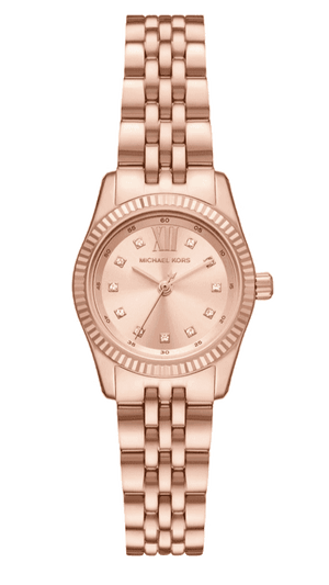 Buy Shop Michael Kors Lexington Three Hand Rose Gold Dial Rose Gold Steel Strap Watch For Women - MK4739 USA Online