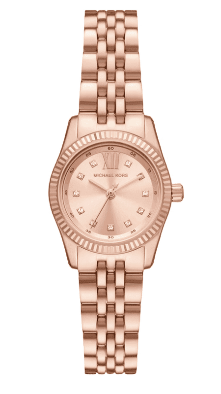 Buy Shop Michael Kors Lexington Three Hand Rose Gold Dial Rose Gold Steel Strap Watch For Women - MK4739 USA Online