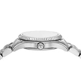 Buy Shop Michael Kors Lexington Three-Hand Silver Dial Silver Steel Strap Watch for Women - MK4843 USA Online