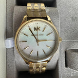 Buy Shop Michael Kors Lexington Three Hand White Dial Gold Steel Strap Watch For Women - MK4492 USA Online