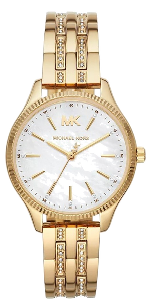 Buy Shop Michael Kors Lexington Three Hand White Dial Gold Steel Strap Watch For Women - MK4492 USA Online