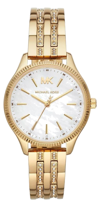 Buy Shop Michael Kors Lexington Three Hand White Dial Gold Steel Strap Watch For Women - MK4492 USA Online
