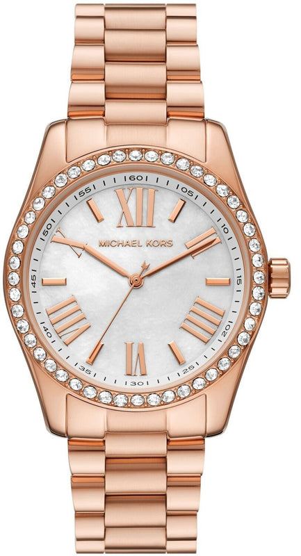 Buy Shop Michael Kors Lexington White Dial Rose Gold Steel Strap Watch for Women - MK1088 USA Online