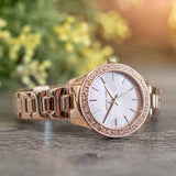 Buy Shop Michael Kors Lilane Quartz Rose Gold Dial Rose Gold Steel Strap Watch For Women - MK1068 USA Online