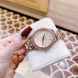 Buy Shop Michael Kors Lilane Quartz Rose Gold Dial Rose Gold Steel Strap Watch For Women - MK1068 USA Online
