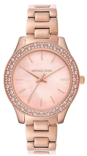 Buy Shop Michael Kors Lilane Quartz Rose Gold Dial Rose Gold Steel Strap Watch For Women - MK1068 USA Online