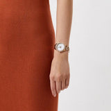 Buy Shop Michael Kors Lilane Three Hand Mother of Pearl White Dial Rose Gold Steel Strap Watch For Women - MK4557 USA Online
