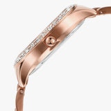 Buy Shop Michael Kors Lilane Three Hand Mother of Pearl White Dial Rose Gold Steel Strap Watch For Women - MK4557 USA Online
