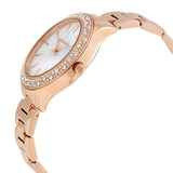 Buy Shop Michael Kors Lilane Three Hand Mother of Pearl White Dial Rose Gold Steel Strap Watch For Women - MK4557 USA Online
