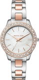 Buy Shop Michael Kors Liliane Quartz Mother of Pearl White Dial Two Tone Steel Strap Watch For Women - MK1048 USA Online