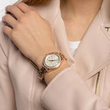 Buy Shop Michael Kors Liliane Mother of Pearl White Dial Gold Steel Strap Watch For Women - MK4555 USA Online