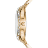 Buy Shop Michael Kors Liliane Mother of Pearl White Dial Gold Steel Strap Watch For Women - MK4555 USA Online