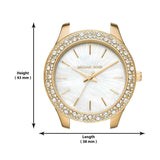 Buy Shop Michael Kors Liliane Mother of Pearl White Dial Gold Steel Strap Watch For Women - MK4555 USA Online