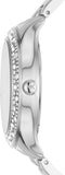 Buy Shop Michael Kors Liliane Three Hand Mother of Pearl White Dial Silver Steel Strap Watch For Women - MK4556 USA Online