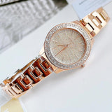 Buy Shop Michael Kors Liliane Three Hand Rose Gold Dial Rose Gold Steel Strap Watch For Women - MK4651 USA Online