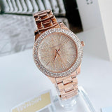 Buy Shop Michael Kors Liliane Three Hand Rose Gold Dial Rose Gold Steel Strap Watch For Women - MK4651 USA Online