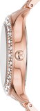 Buy Shop Michael Kors Liliane Three Hand Rose Gold Dial Rose Gold Steel Strap Watch For Women - MK4651 USA Online