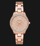 Buy Shop Michael Kors Liliane Three Hand Rose Gold Dial Rose Gold Steel Strap Watch For Women - MK4651 USA Online