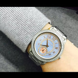 Buy Shop Michael Kors Madelyn Quartz Blue Dial Silver Steel Strap Watch For Women - MK6286 USA Online