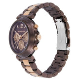 Buy Shop Michael Kors Maren Chronograph Brown Dial Two Tone Steel Strap Watch for Women - MK7496 USA Online